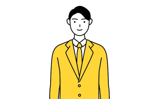 Ilustración de dibujo de línea simple de un hombre de negocios en un traje