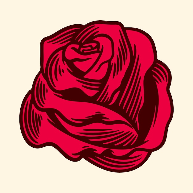 ilustración de dibujo a mano de flor de rosas vintage