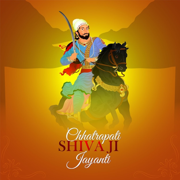 Ilustración de dibujo de mano de Shivaji jayanti