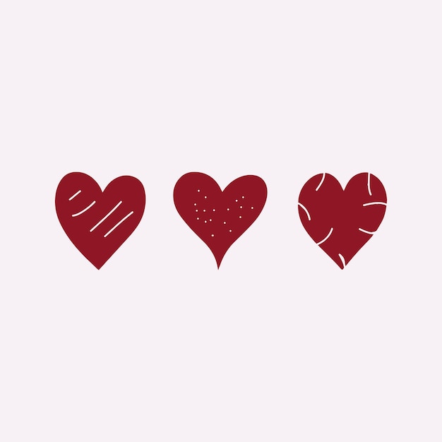Ilustración de dibujo a mano con silueta de corazón