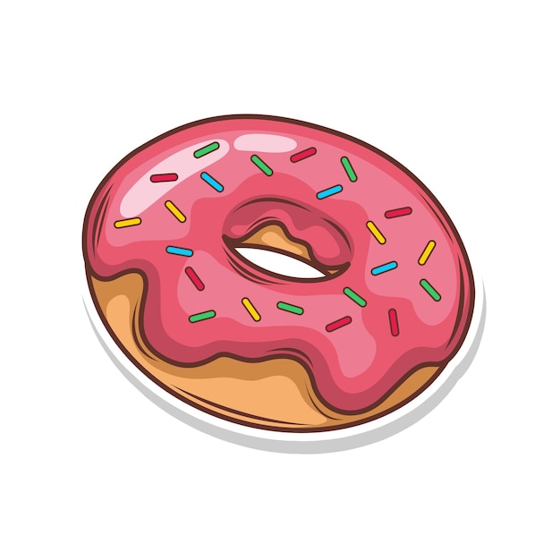 Ilustración de dibujo a mano de un vector de rosquilla deliciosa