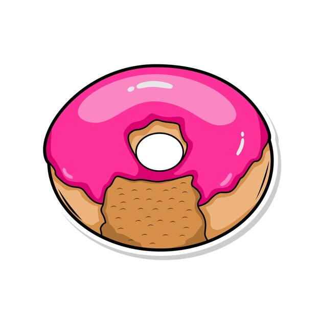Ilustración de dibujo a mano de un vector de rosquilla deliciosa