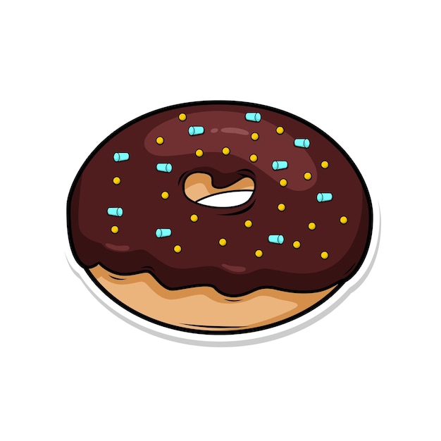 Ilustración de dibujo a mano de un vector de rosquilla deliciosa
