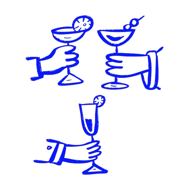 Ilustración de dibujo manual de la fiesta de mocktail