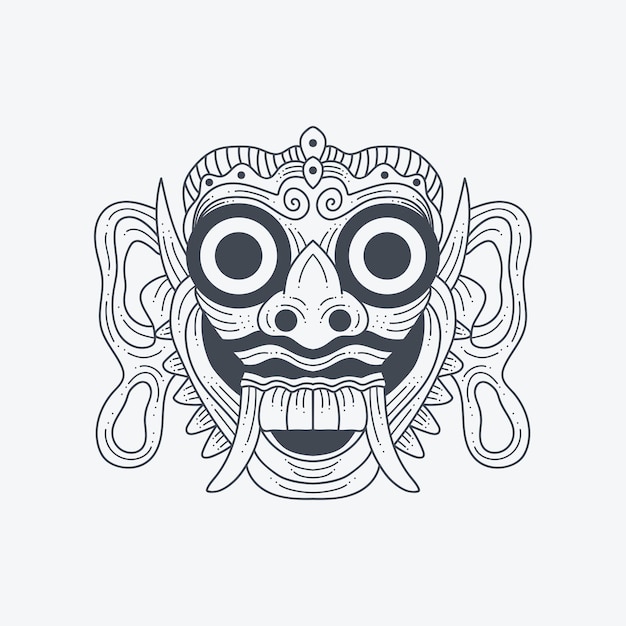 Vector ilustración de dibujo de máscara de bali