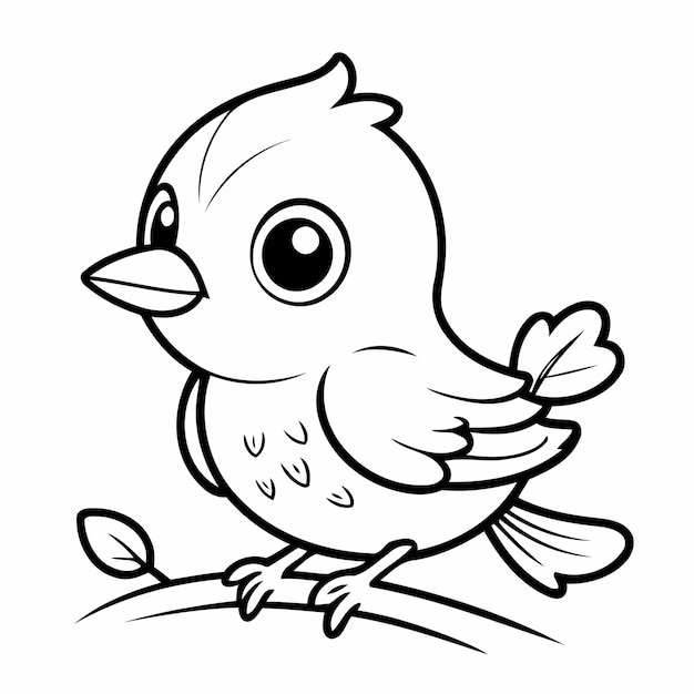 Ilustración de dibujo de pájaros para colorear