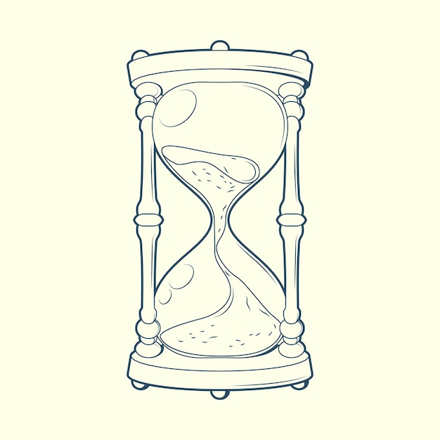 Vector ilustración de dibujo de reloj de arena dibujada a mano