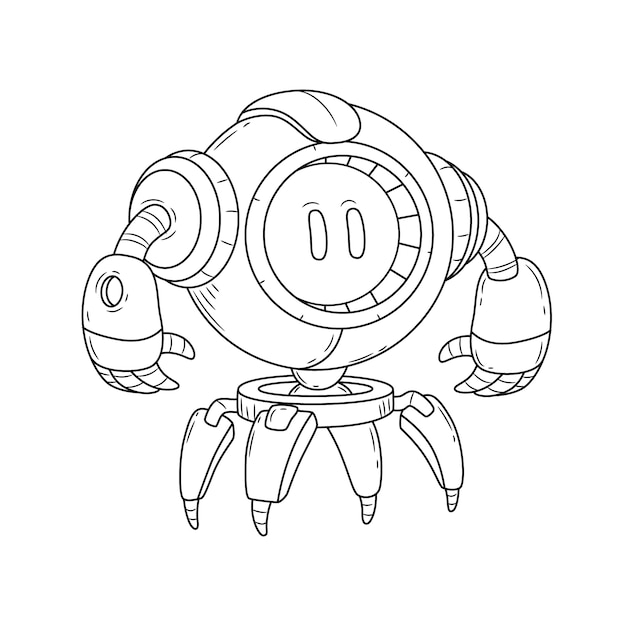 Ilustración de dibujo de robot dibujado a mano