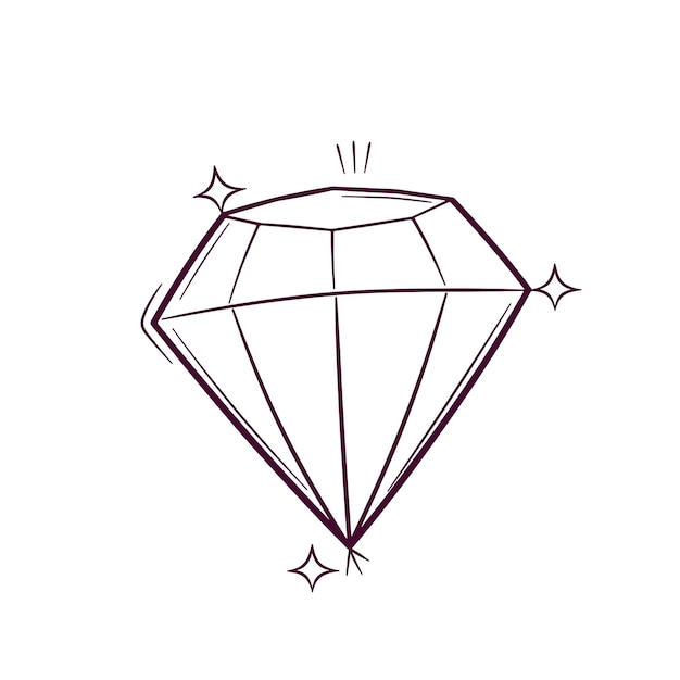 Ilustración de dibujo vectorial de garabato de diamante dibujado a mano