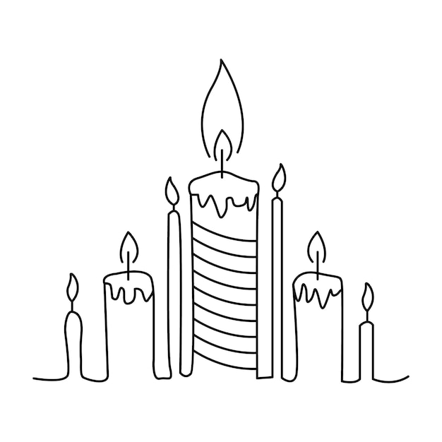 Ilustración de dibujo vectorial de línea de vela