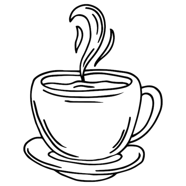 Ilustración de dibujo vectorial - taza de café