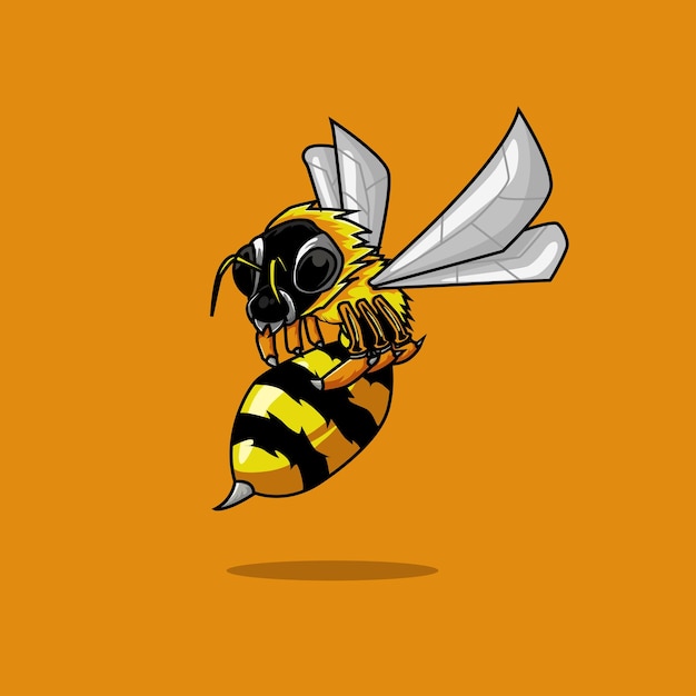 Vector ilustración de dibujos animados de abeja reina