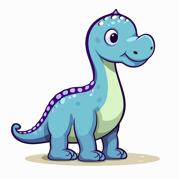 Vector ilustración de dibujos animados del adorable brontosaurio