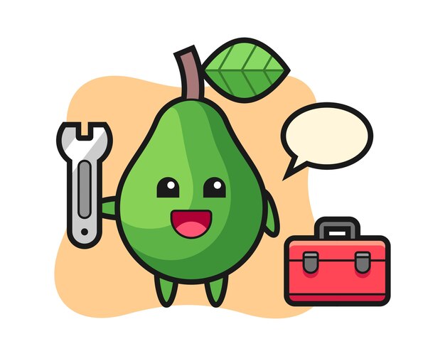 Ilustración de dibujos animados de aguacate