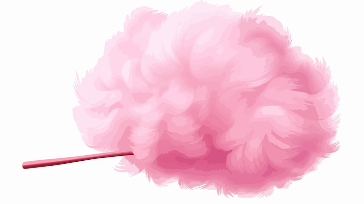 Vector ilustración de dibujos animados aislados de algodón rosado