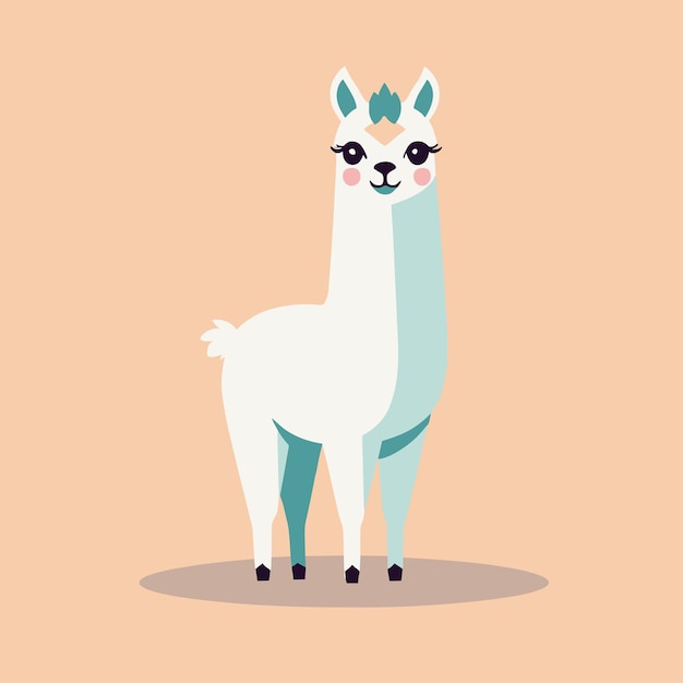 Ilustración de dibujos animados de alpaca para niños