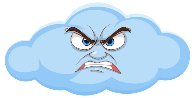 Ilustración de dibujos animados de Angry Cloud