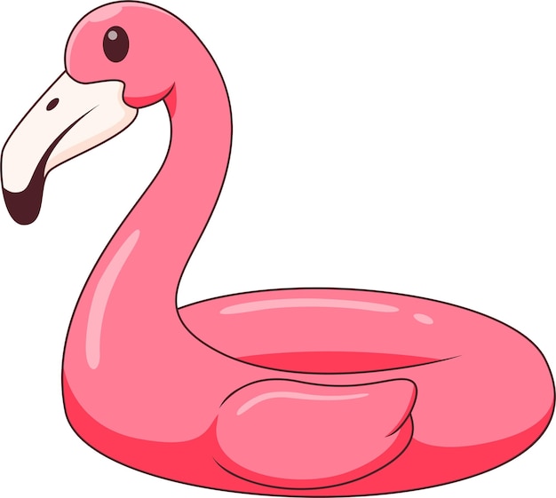 Ilustración de dibujos animados del anillo de natación del flamenco de verano