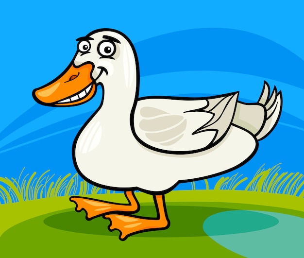 Ilustración de dibujos animados de animales de aves de granja de pato