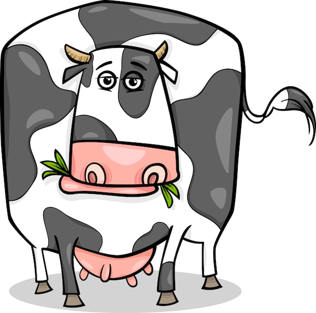 Ilustración de dibujos animados de animales de granja de vaca