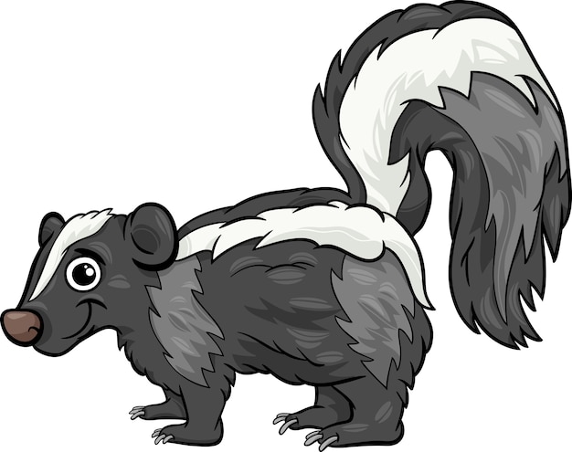 Vector ilustración de dibujos animados de animales skunk