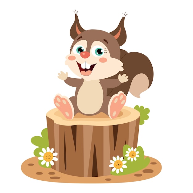 Ilustración de dibujos animados de una ardilla