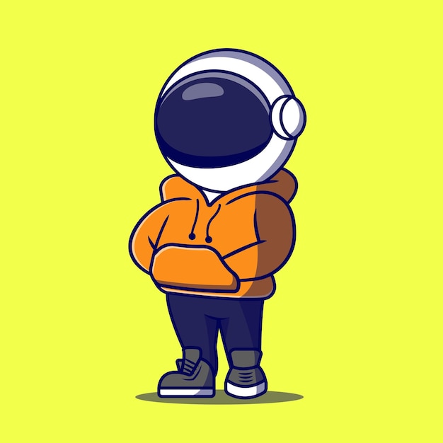 Ilustración de dibujos animados de astronauta lindo astronauta en ilustración de estilo casual