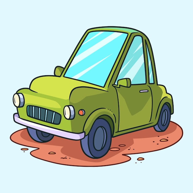 Vector ilustración de dibujos animados de automóviles dibujada a mano