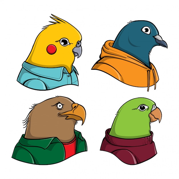 Vector ilustración de dibujos animados de aves