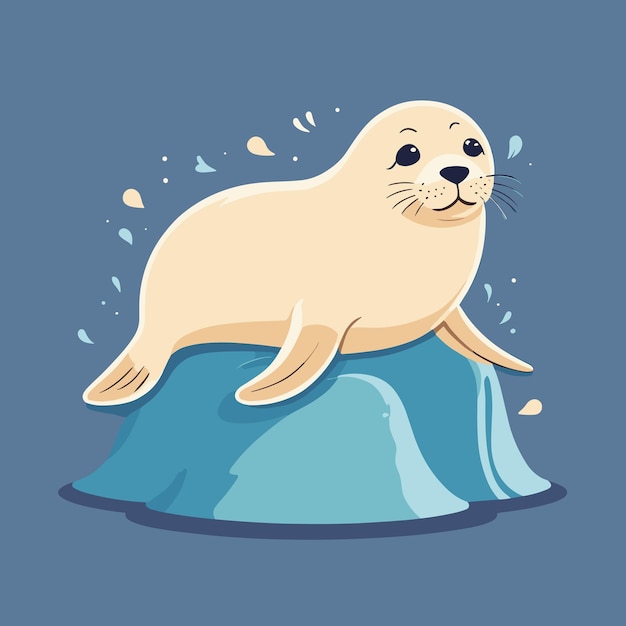 Vector ilustración de dibujos animados de bebés de foca