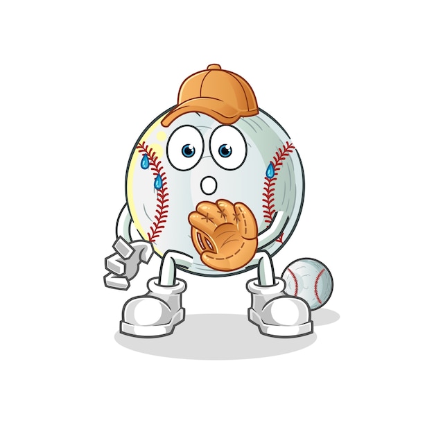 Ilustración de dibujos animados de béisbol catcher