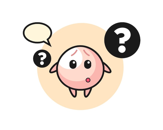 Ilustración de dibujos animados de bollo de carne con el signo de interrogación