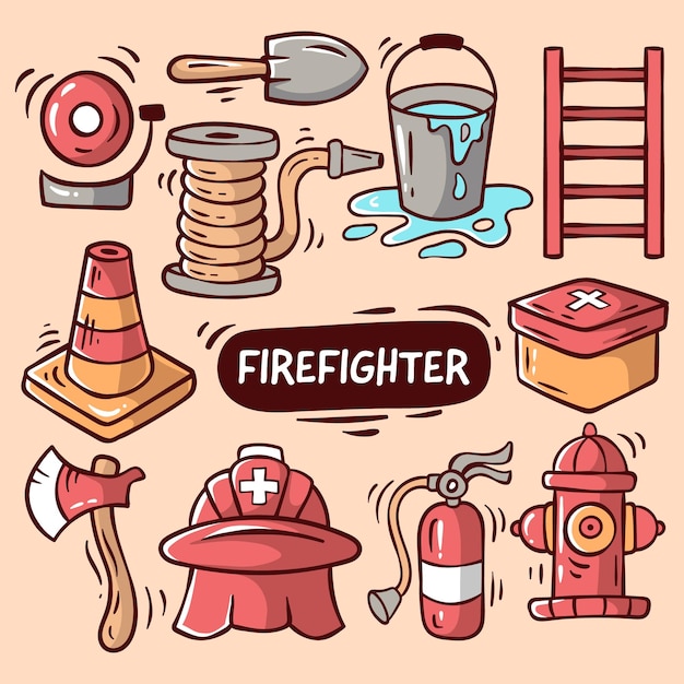 Ilustración de dibujos animados de bomberos