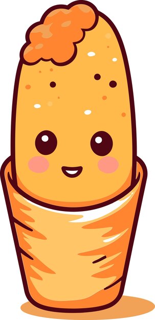 una ilustración de dibujos animados de un brindis con una cara en él