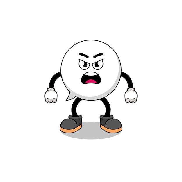 Ilustración de dibujos animados de burbujas de discurso con expresión enojada