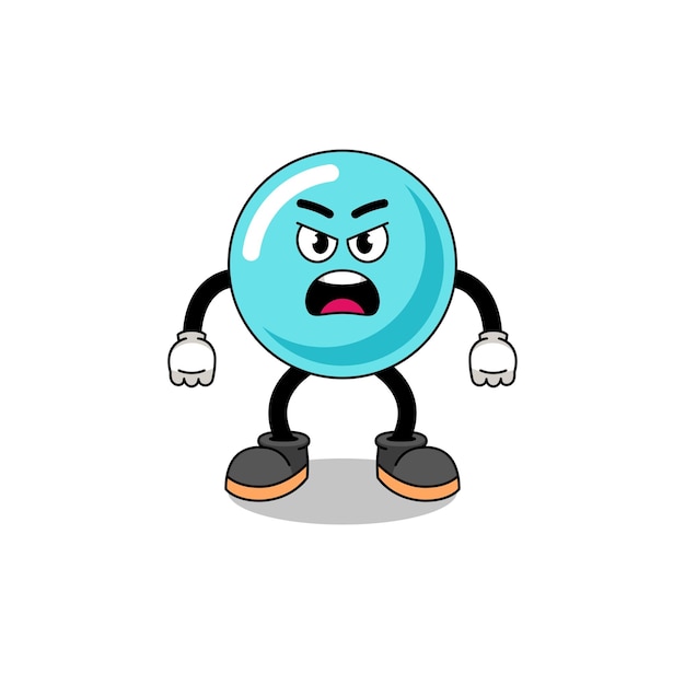 Ilustración de dibujos animados de burbujas con expresión enojada