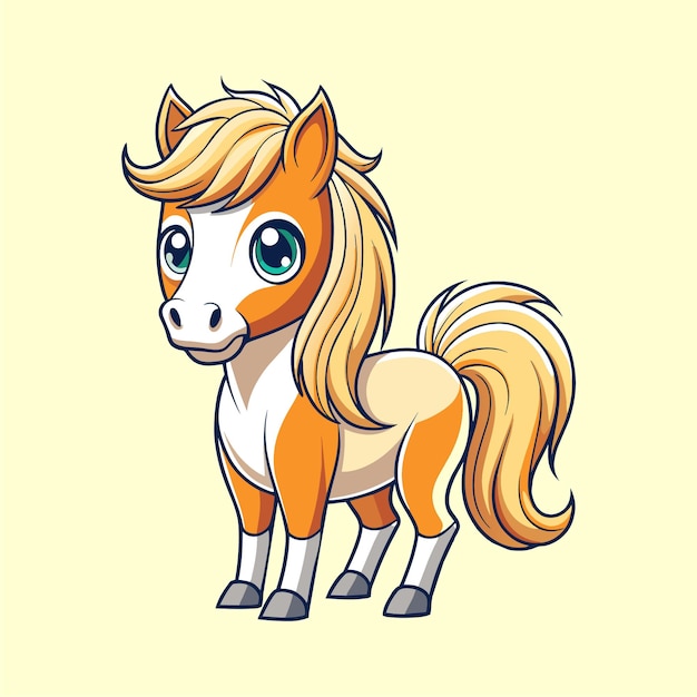 Ilustración de dibujos animados de caballos lúdicos