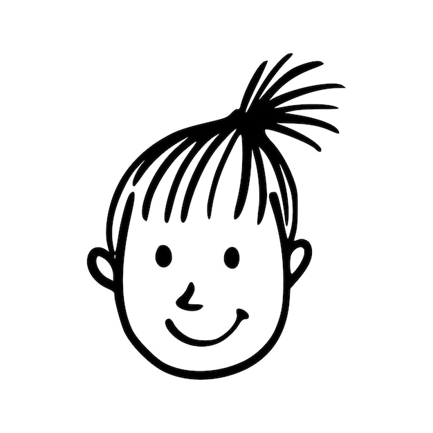 Ilustración de dibujos animados de cabeza de niños aislados en fondo blanco Retratos de iconos de niños y niñas