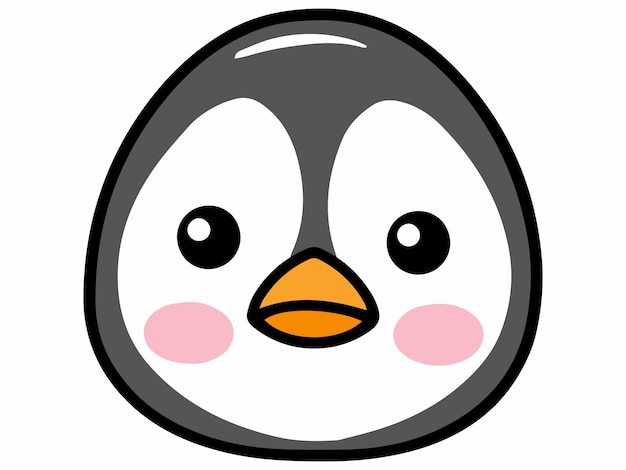 Ilustración de dibujos animados de la cabeza de un pingüino