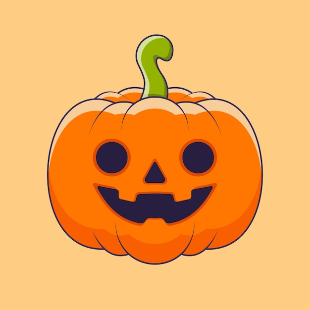 Ilustración de dibujos animados de calabaza de halloween vectorial