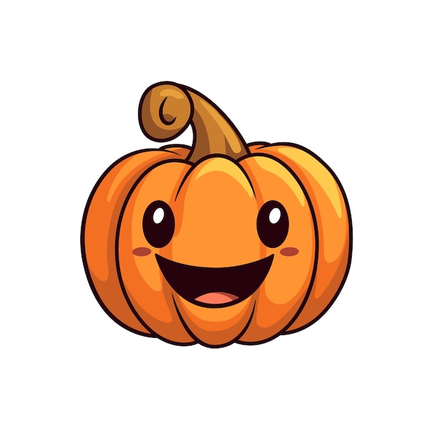 Ilustración de dibujos animados de calabaza linda ilustración de vector de concepto de Halloween aislado