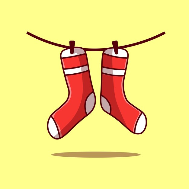 Ilustración de dibujos animados de calcetines Calcetines lindos colgando ilustración vectorial