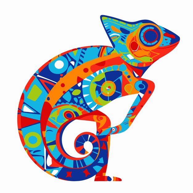 Ilustración de dibujos animados de camaleón