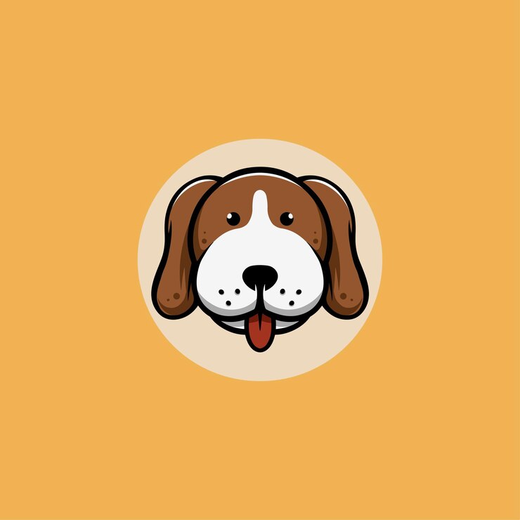 Ilustración de dibujos animados de cara sonriente de perro lindo