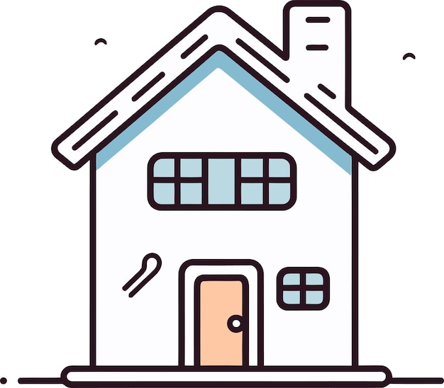 una ilustración de dibujos animados de una casa con una casa en el frente