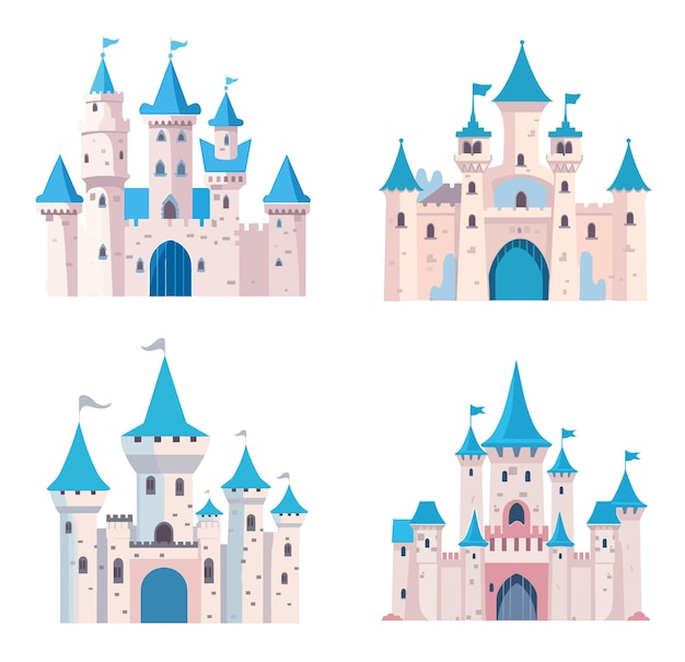 ilustración de dibujos animados de castillo de vector