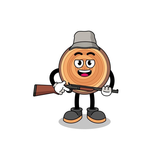 Ilustración de dibujos animados de cazador de grano de madera