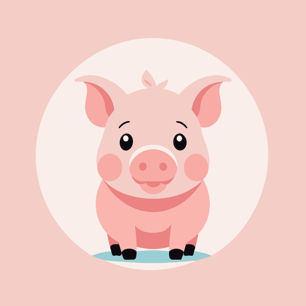 Ilustración de dibujos animados de cerdos para niños diseño vectorial