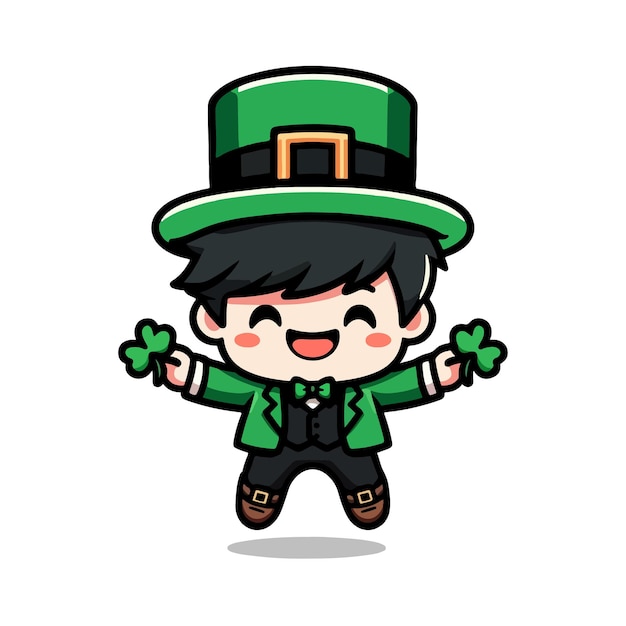 Ilustración de dibujos animados de chibi leprechaun