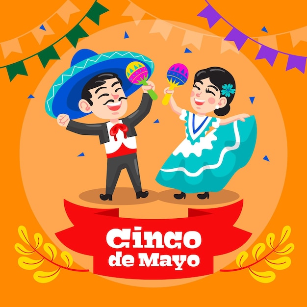 Ilustración de dibujos animados cinco de mayo